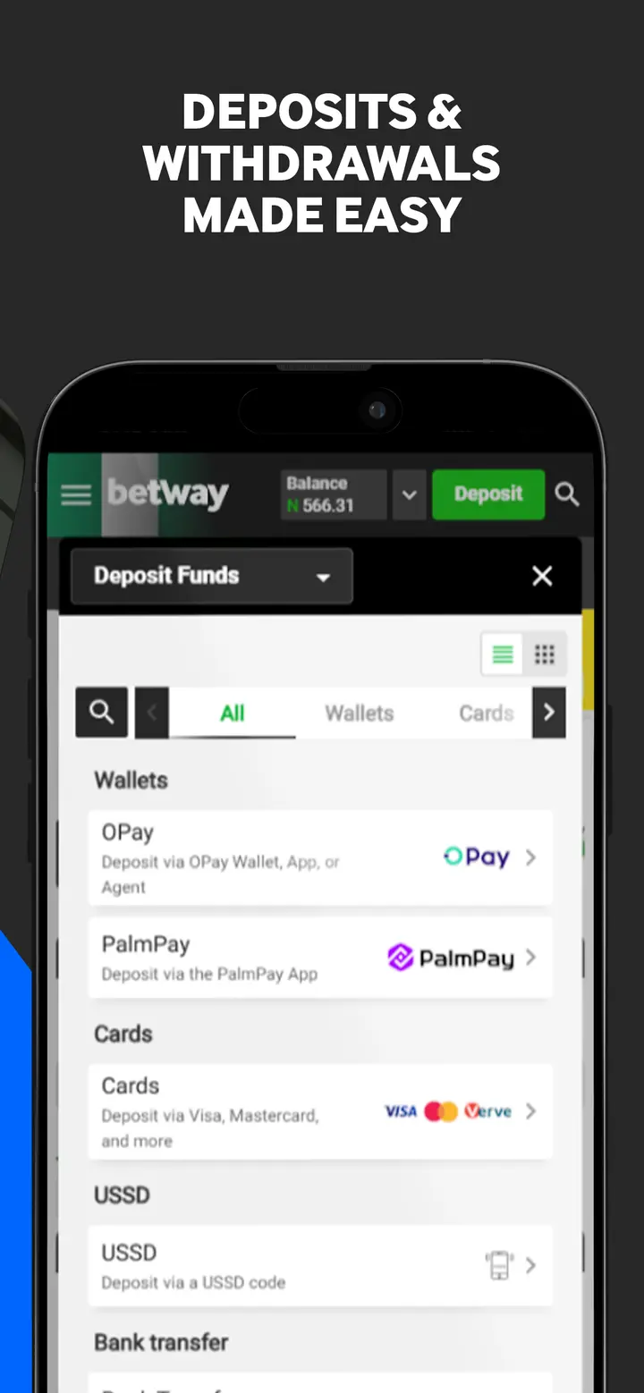 Betway app screen 3